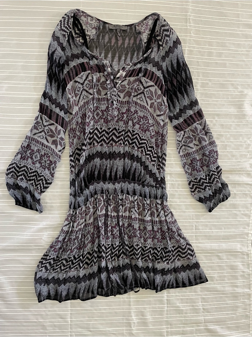 Buffalo David Bitton peasant Tunic boho Dress S tribal preppy